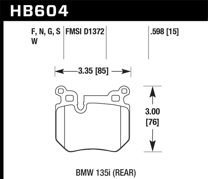 BMW 135i Brake Pad Sets - Rear - Hawk Performance - HPS 5.0 - `08-`13 BMW 135i Brake Pad Sets - Rear - Hawk Performance - HPS 5.0 - `08-`13